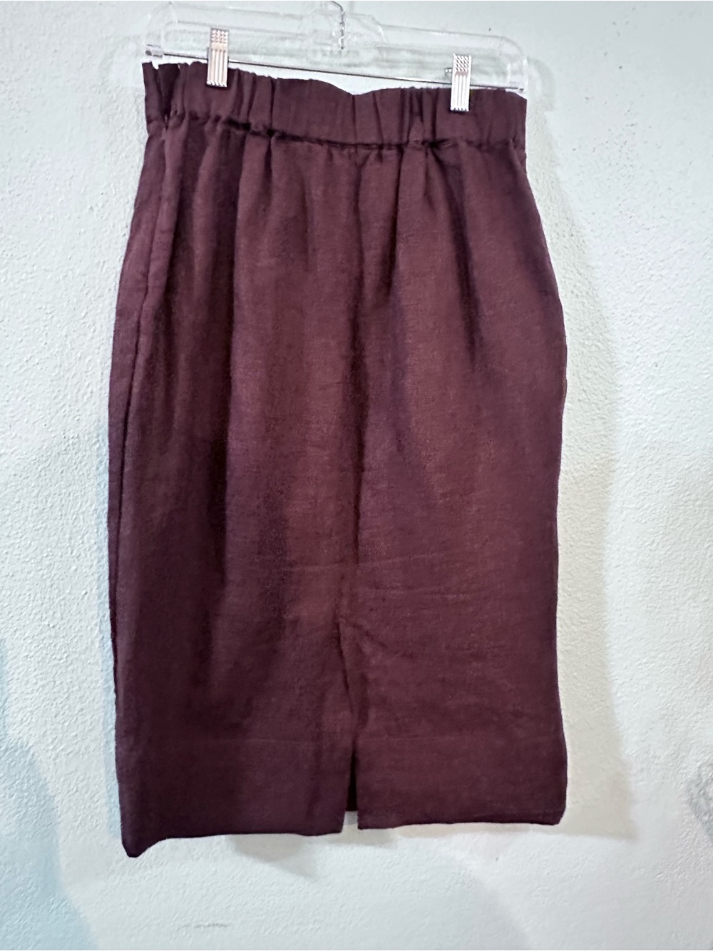 POSSE Linen Blend Midi Skirt Plum Purple High Waist Size S - Picture 3 of 6